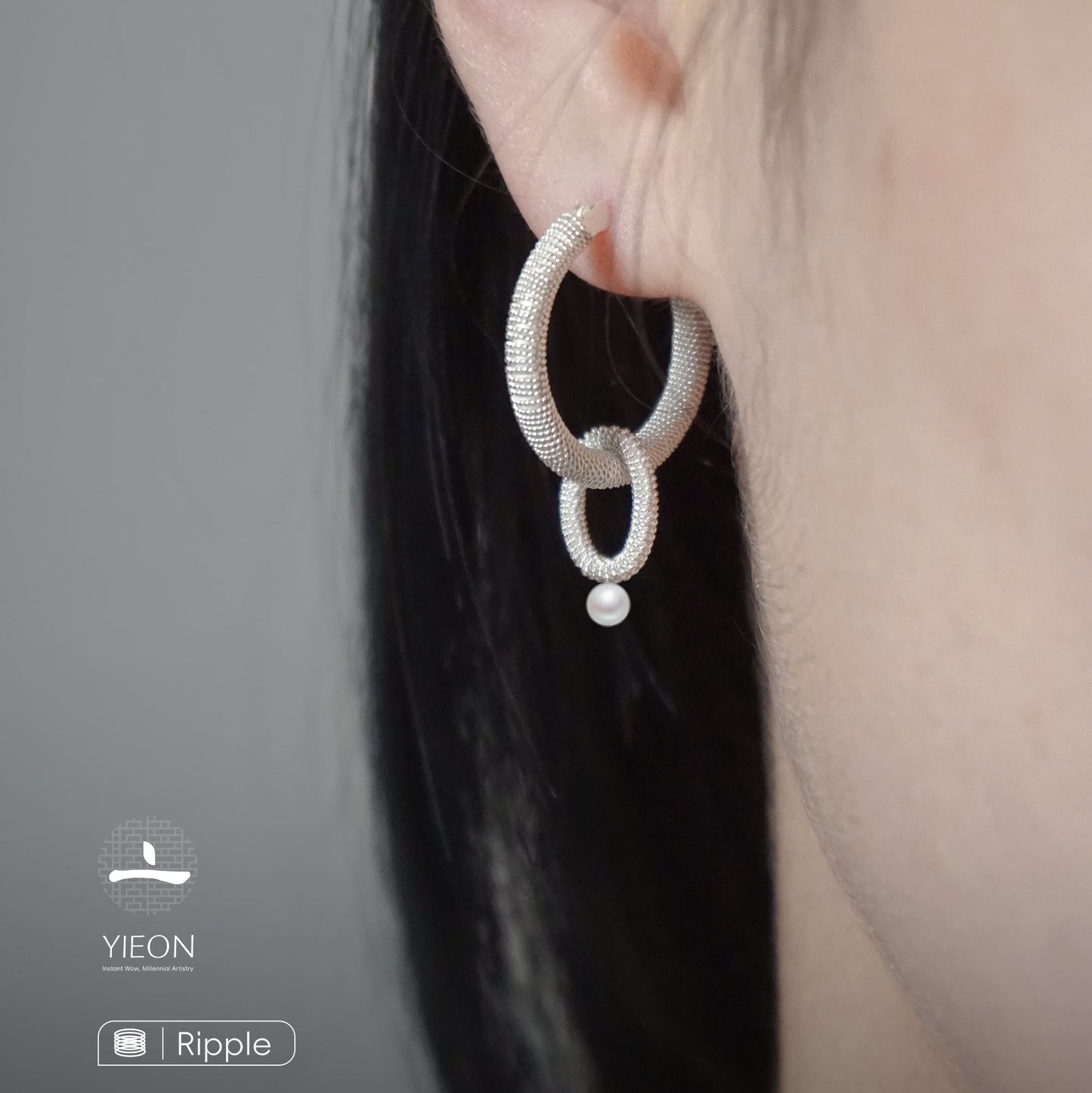 Cascade (Ripple) Filigree Inlay Earring B