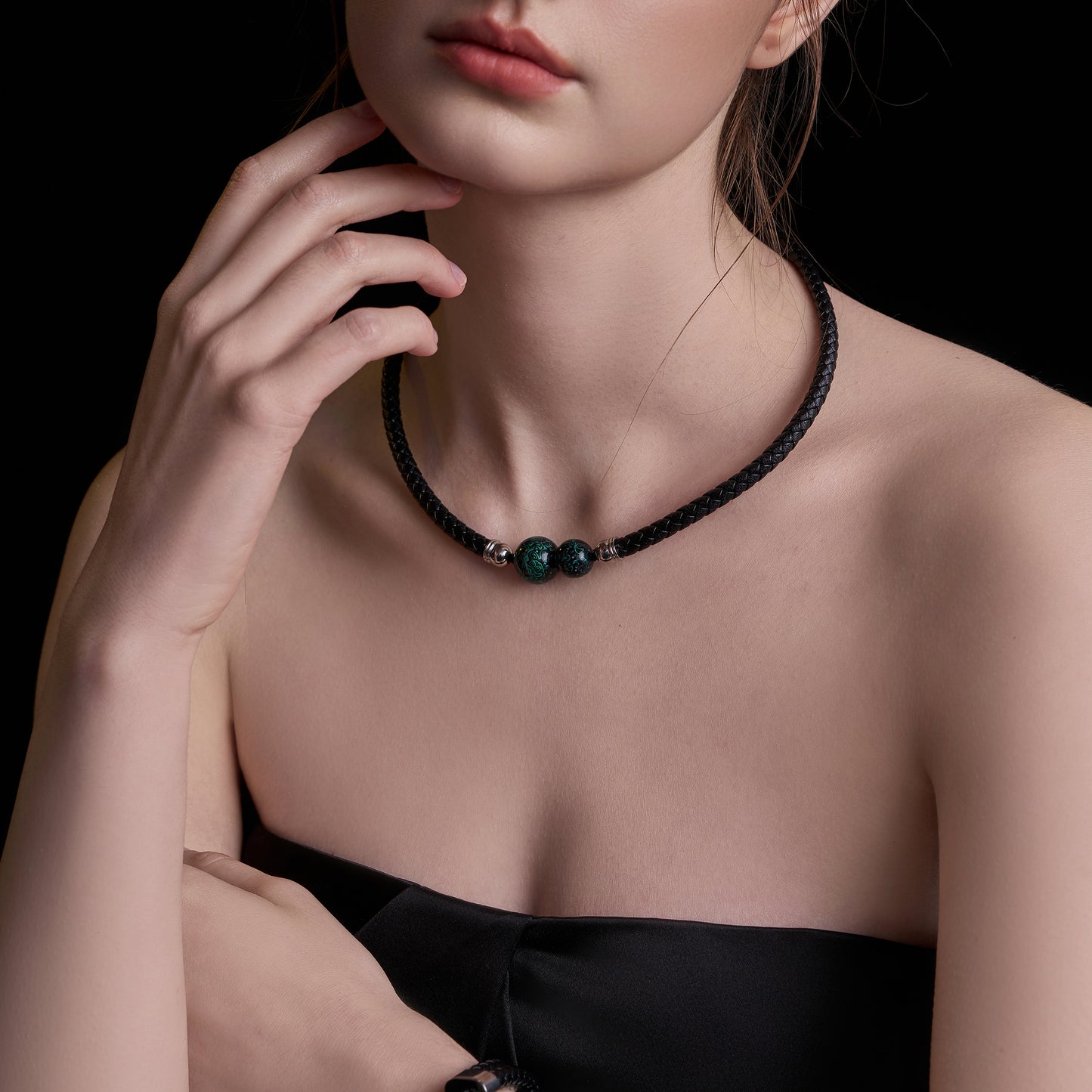 Aurora (Lucky Charm) Daqi Lacquered Hand Painted Necklace