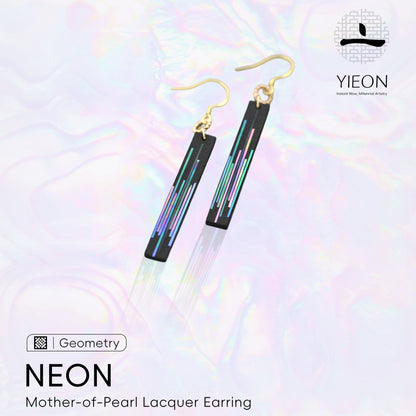 Matrix Neon Cube (Neon Code) Mother-of-Pearl Lacquer Earring