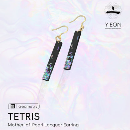 Data Neon Corridor (Neon Code) Mother-of-Pearl Lacquer Earring