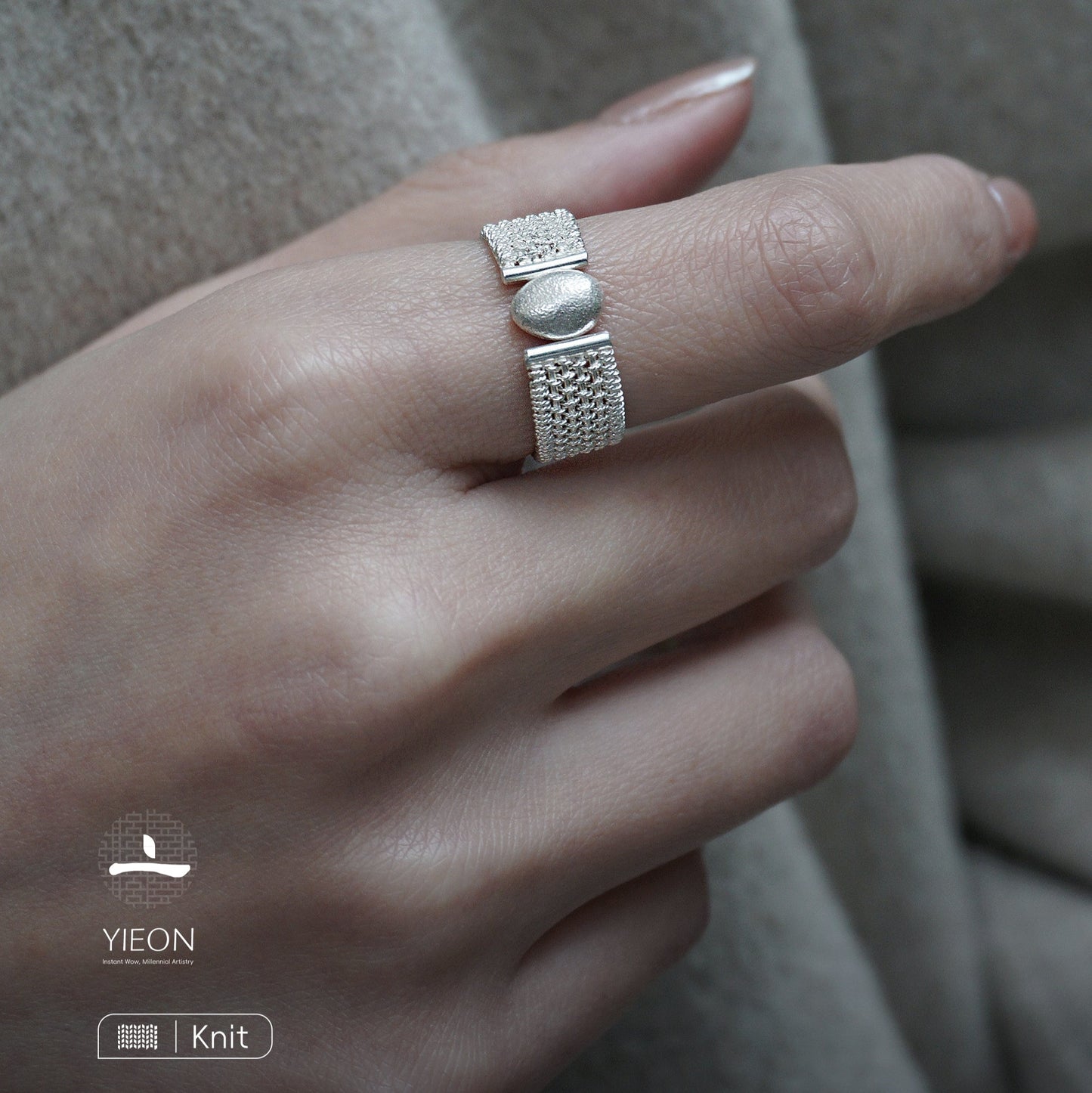 Silk Net (Knit) Filigree Inlay Ring B