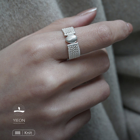 Silk Net (Knit) Filigree Inlay Ring B