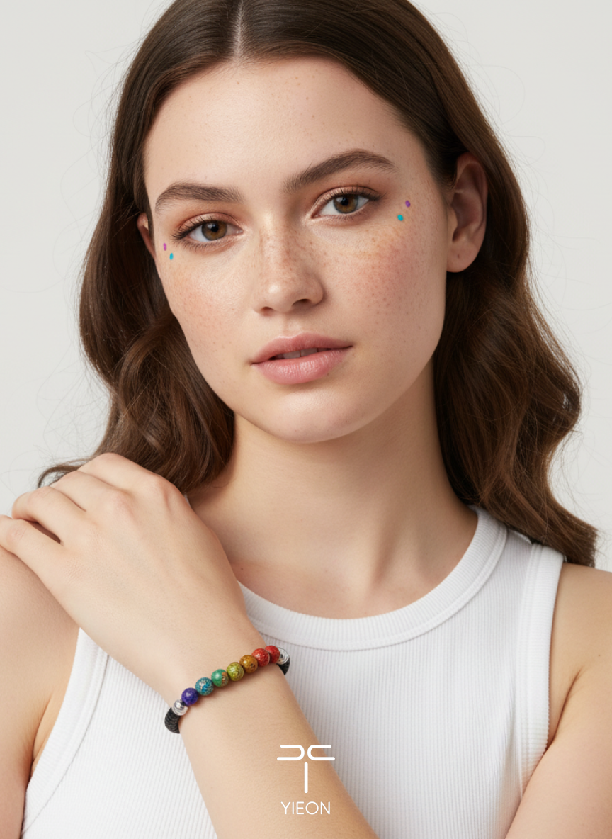 Rainbow (Lucky Charm) Daqi Lacquered Hand Painted Bracelet