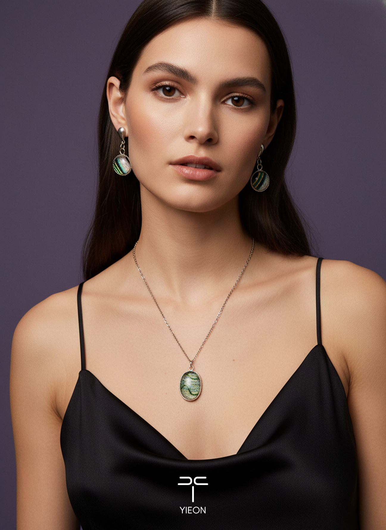 Oval Hue Kesi Necklace & Earring Set