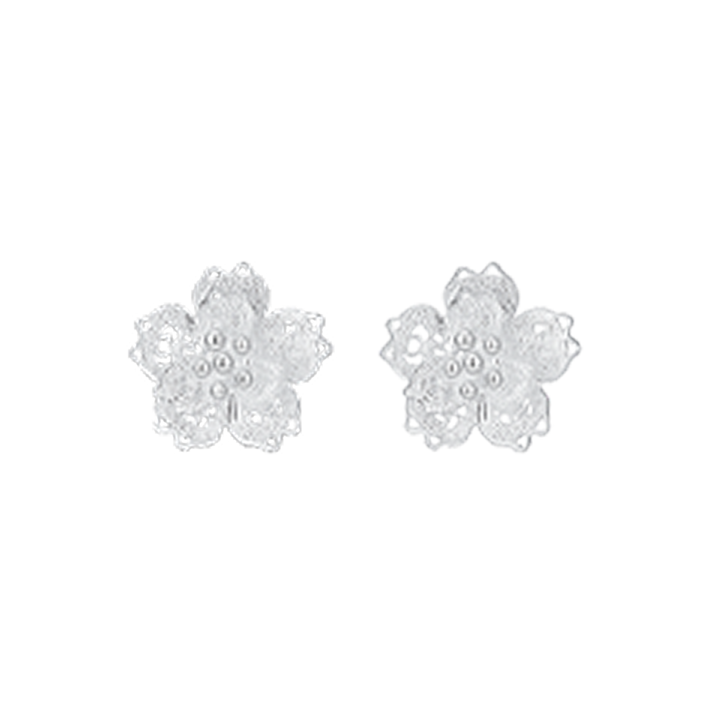 Sakura (Blossoms) Filigree Inlay Ear Stud