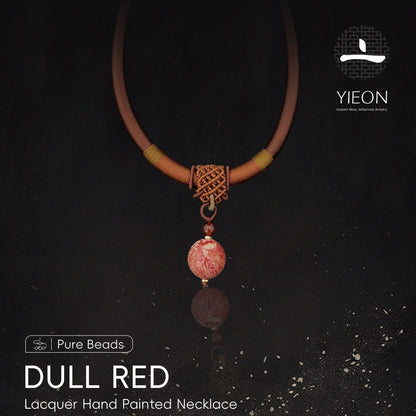 Dull Red (Pure Beads) Lacquer Hand Painted Necklace