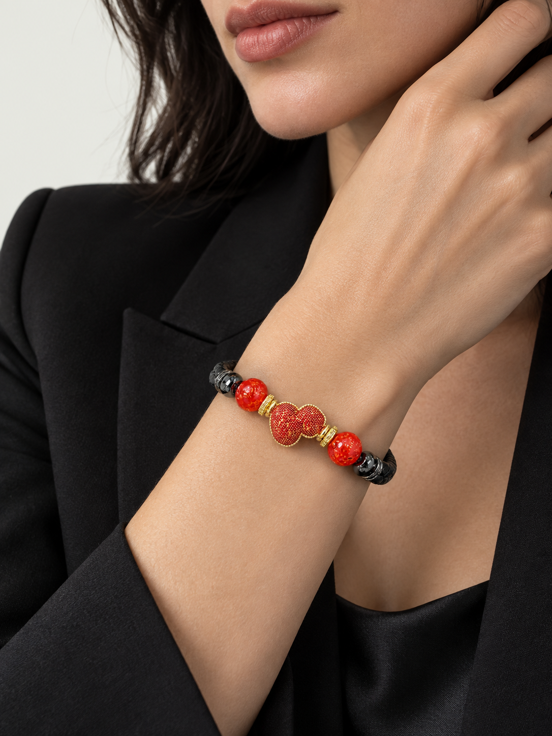 Blaze (Resonance) Lacquer Bracelet worn by a model