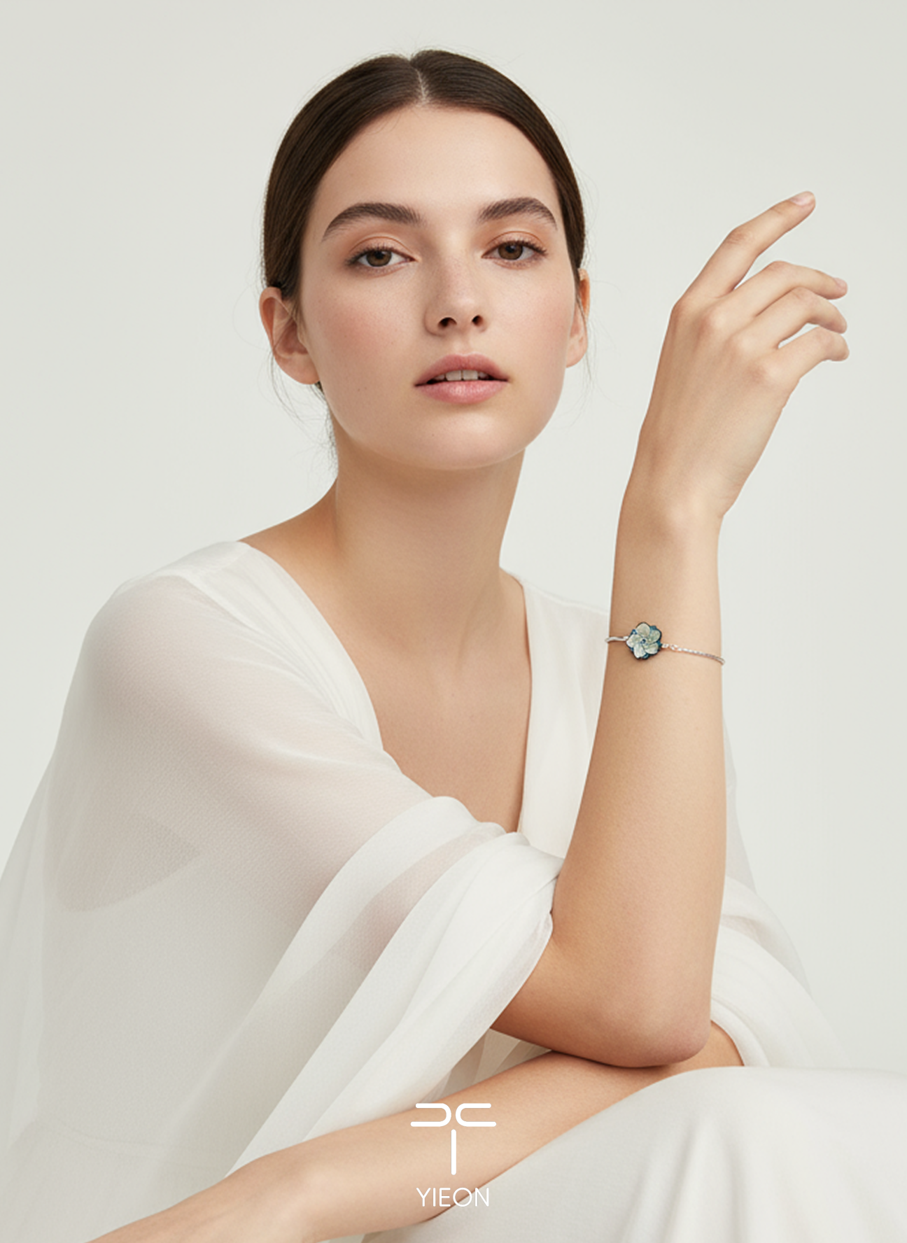 Camellia (Blossom) Mother-of-Pearl Lacquer Bracelet