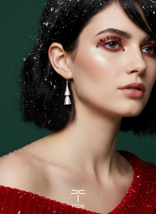 Christmas Tree Filigree Inlay EarringB