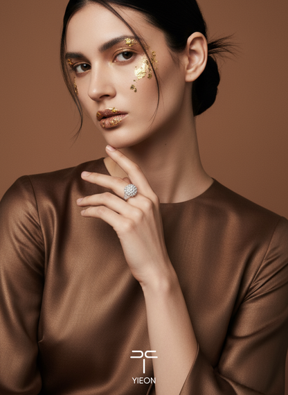 Sun Filigree Inlay Open Ring A