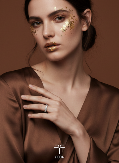 Sun Filigree Inlay Open Ring B