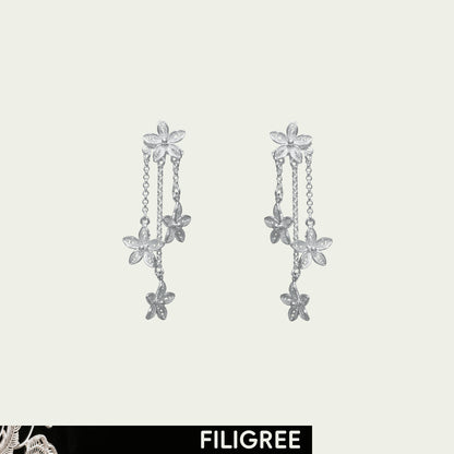 Bridal Veil Filigree Inlay Earring