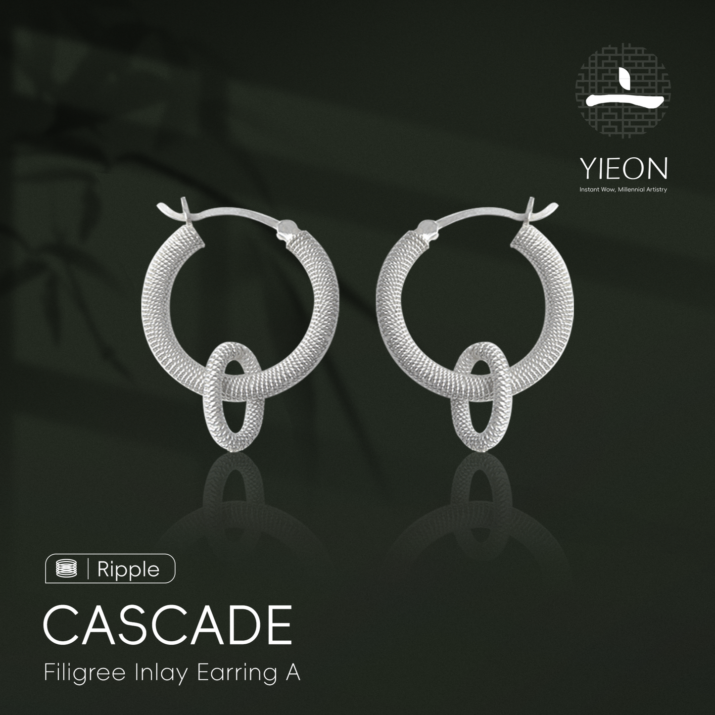 Cascade(Ripple) Filigree Inlay Earring A
