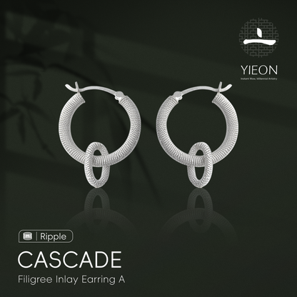Cascade(Ripple) Filigree Inlay Earring A