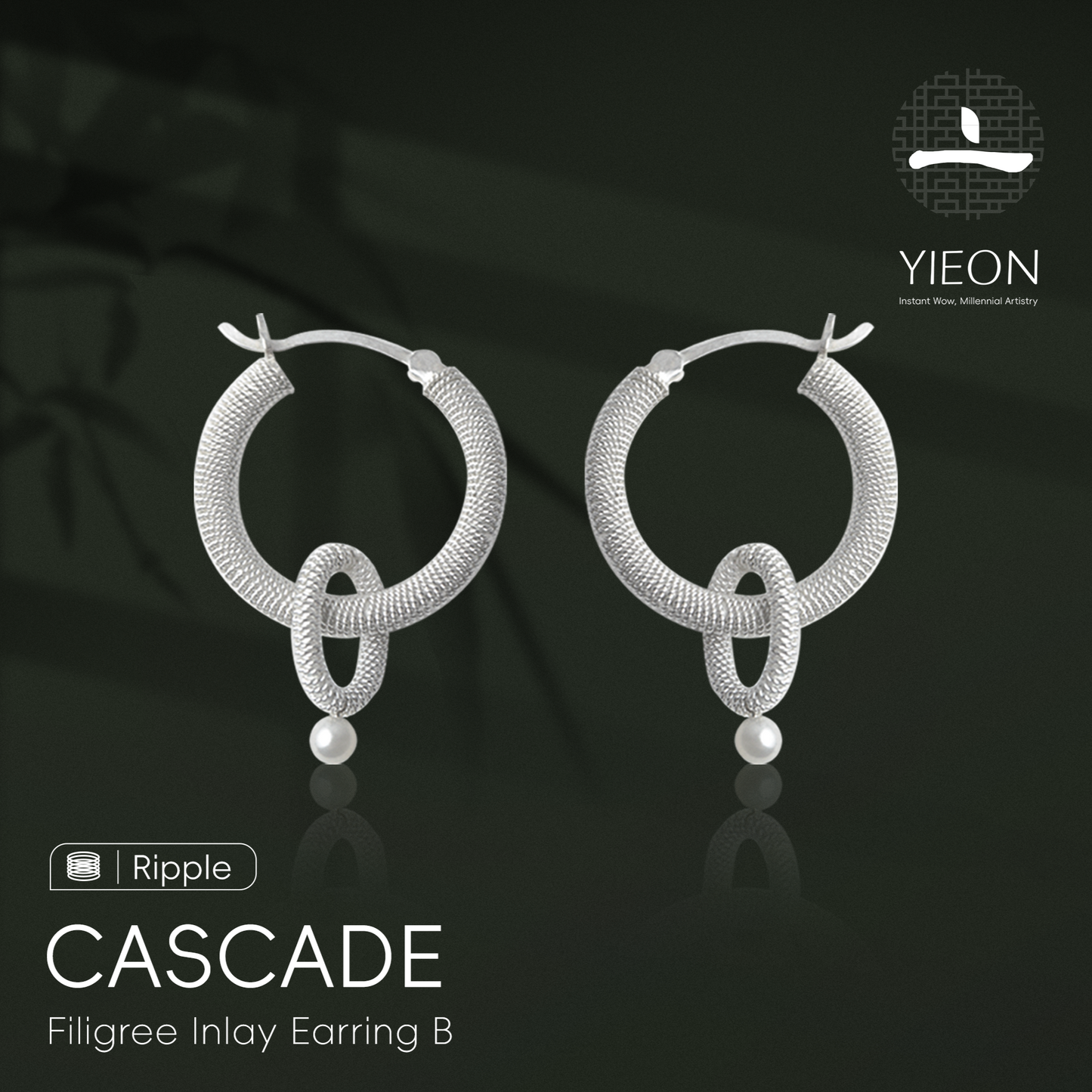 Cascade (Ripple) Filigree Inlay Earring B