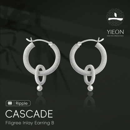 Cascade (Ripple) Filigree Inlay Earring B