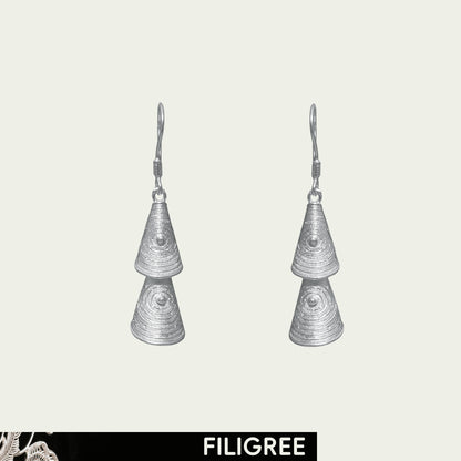 Christmas Tree Filigree Inlay EarringB