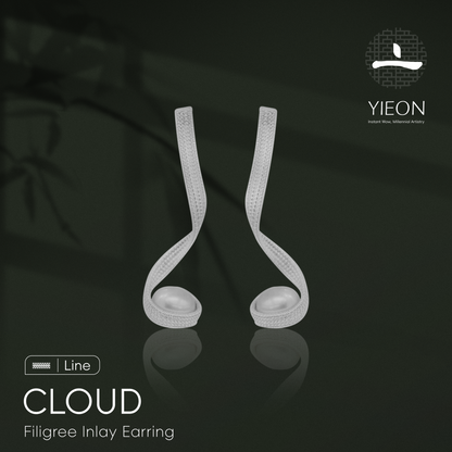 Cloud (Line) Filigree Inlay Earring