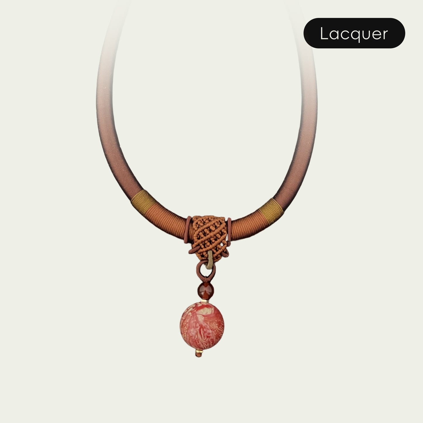 Dull Red (Pure Beads) Lacquer Hand Painted Necklace