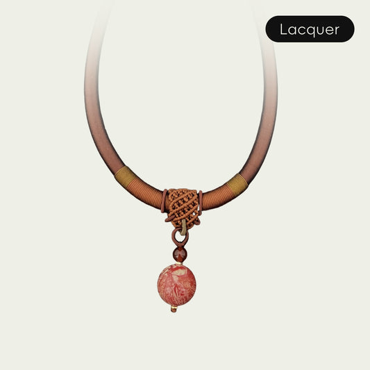 Dull Red (Pure Beads) Lacquer Hand Painted Necklace