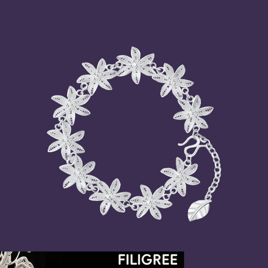 Lily (Blossoms) Filigree Inlay Bracelet
