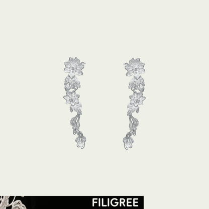 Floral Fall Filigree Inlay Earring