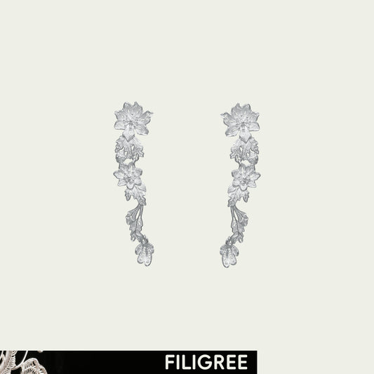 Floral Fall Filigree Inlay Earring