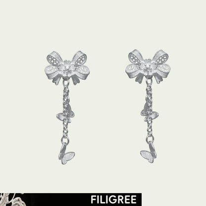 Fly（Butterfly）Filigree Inlay Earring B