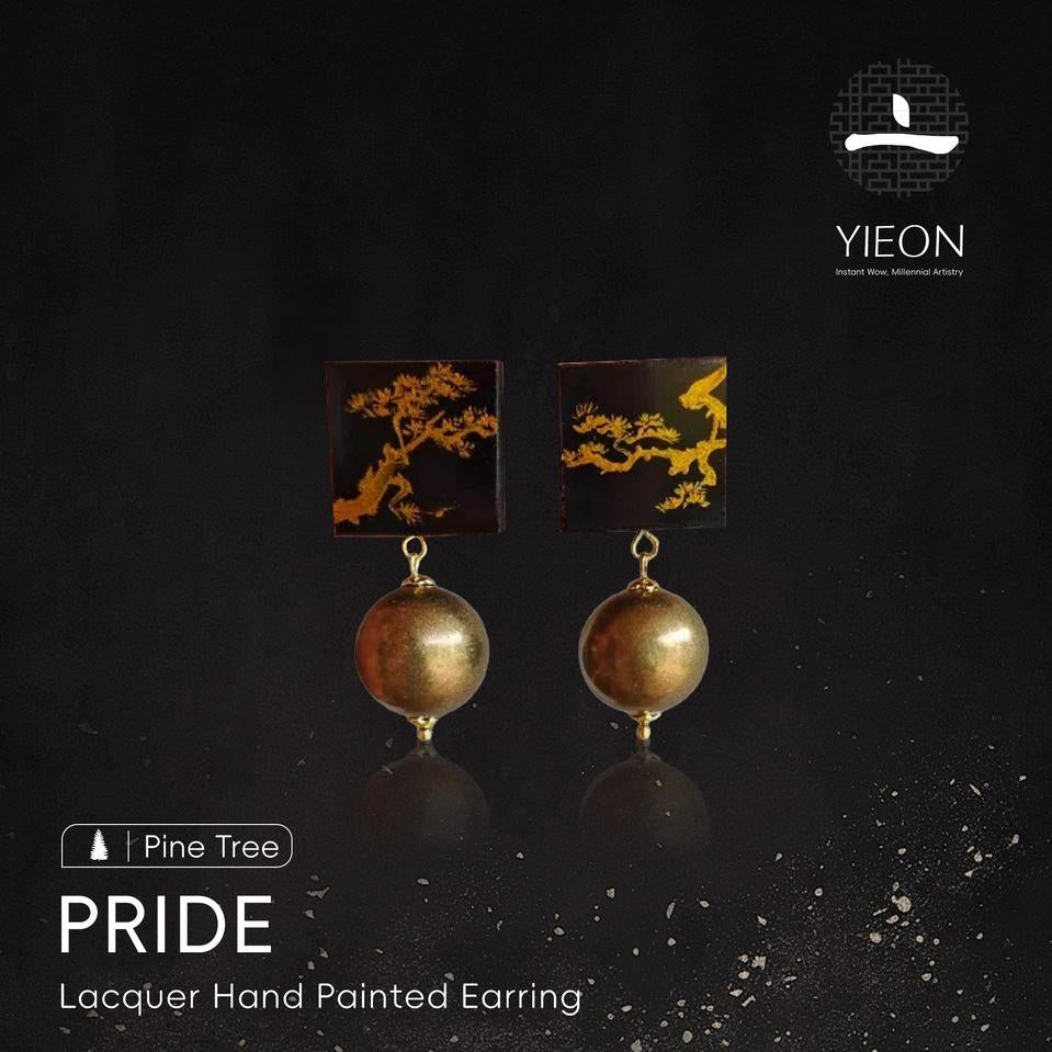 Pride (Pine Tree) Lacquer Hand Painted Earring