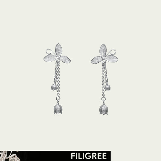 Lily of the Valley Filigree Inlay Earring