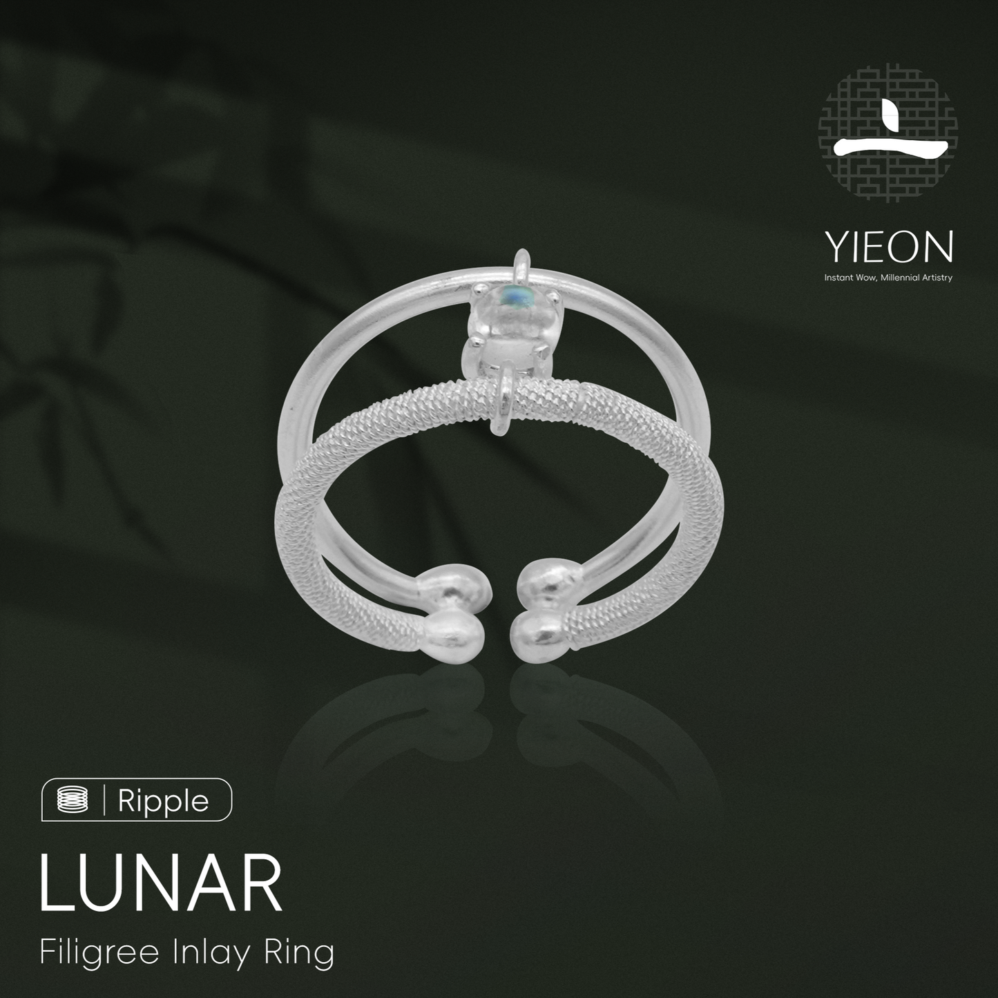 Lunar (Ripple) Filigree Inlay Ring