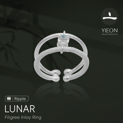 Lunar (Ripple) Filigree Inlay Ring