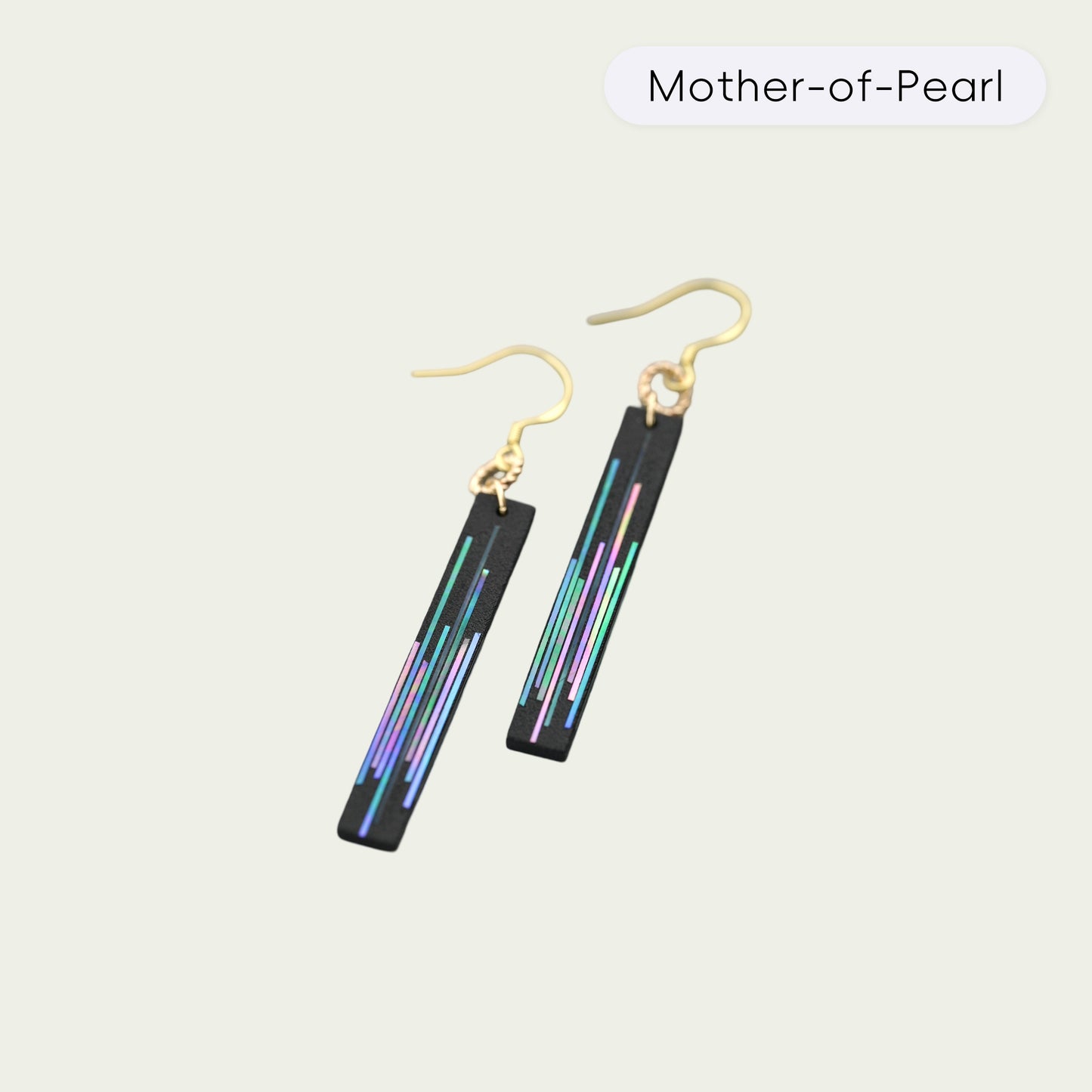 Matrix Neon Cube (Neon Code) Mother-of-Pearl Lacquer Earring