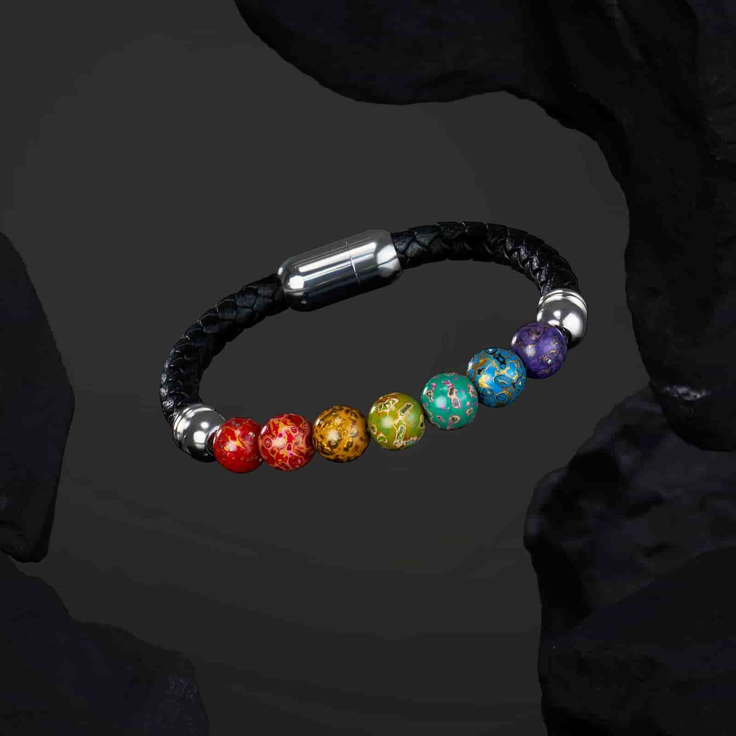 Rainbow (Lucky Charm) Daqi Lacquered Hand Painted Bracelet