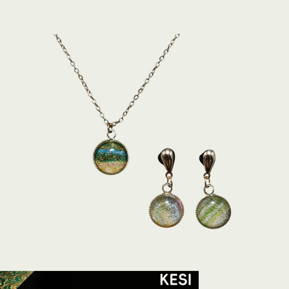 Round Hue Kesi Necklace & Earring Set