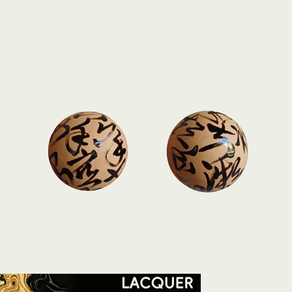 Freestyle Beads (Calligraphy) Lacquer Hand Painted Ear Stud
