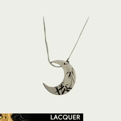 The Moon Night (Bamboo) Lacquer Hand Painted Necklace