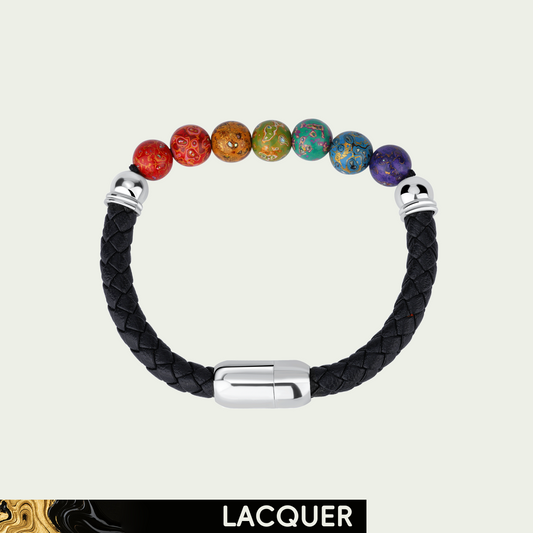 Rainbow (Lucky Charm) Daqi Lacquered Hand Painted Bracelet