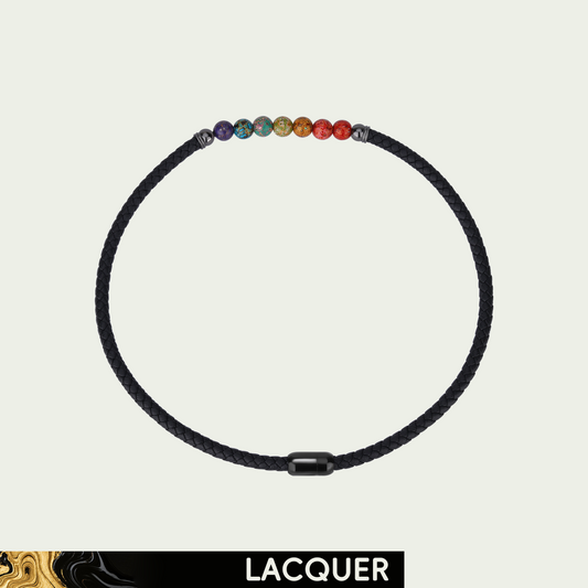 Rainbow (Lucky Charm) Daqi Lacquered Hand Painted Necklace