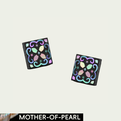 Celestial Sigil (Eastern Totem) Mother-of-Pearl Lacquer Ear Stud