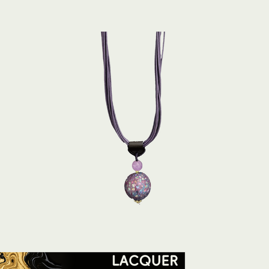 Purple & Pink (Pure Beads) Daqi Lacquered Hand Painted Necklace