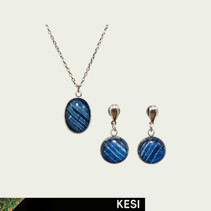 Oval Hue Kesi Necklace & Earring Set