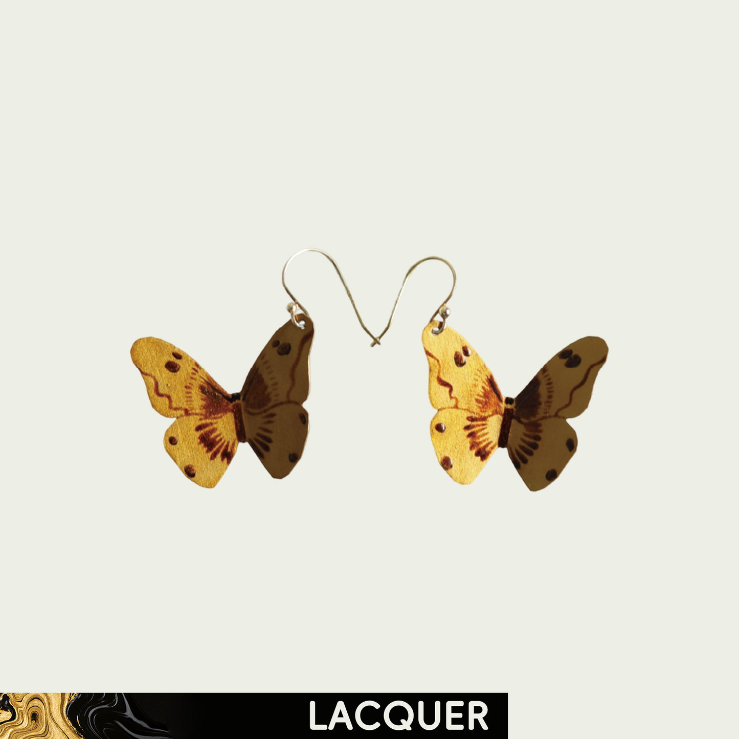 Jasmine Yellow Butterfly (Butterfly) Lacquer Hand Painted Earring