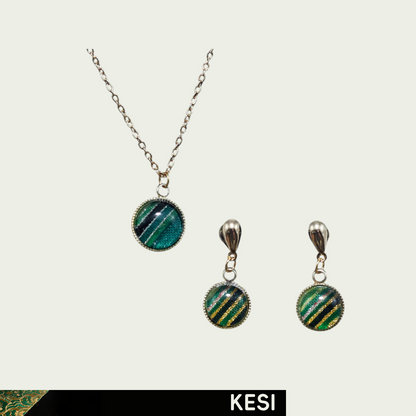 Round Hue Kesi Necklace & Earring Set