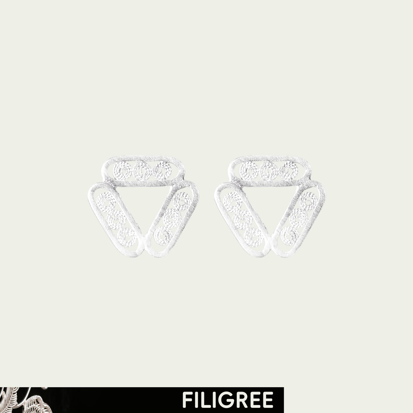 Inverted Pyramid (Starry Sky) Filigree Inlay Ear Stud