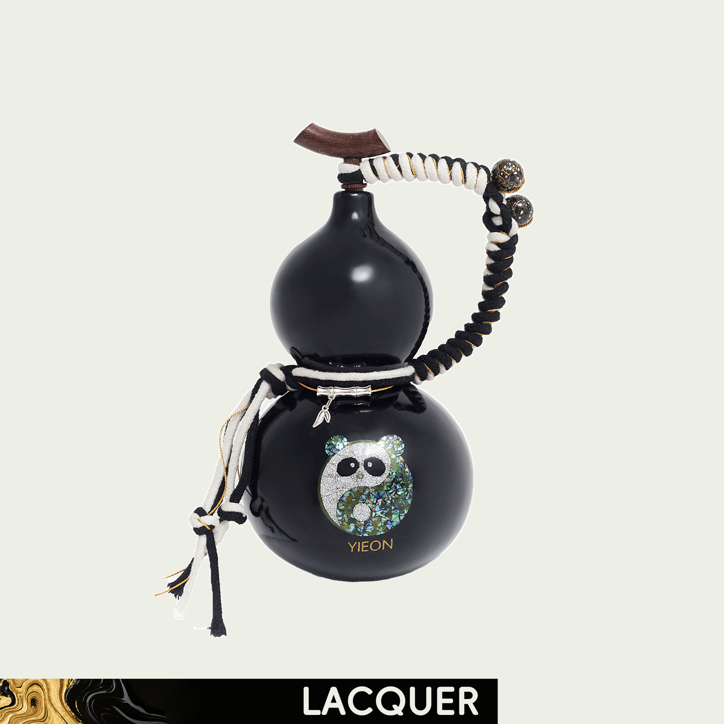 Tai Chi Panda Daqi Lacquered Hand Painted Fulu Bottle