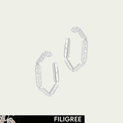 Star Wheels (Starry Sky) Filigree Inlay Earring