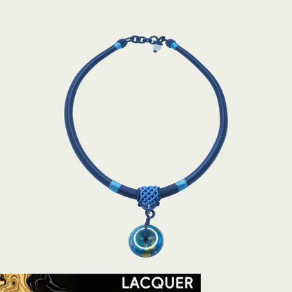 Starry Blue (Peace Buckle) Daqi Lacquered Hand Painted Necklace