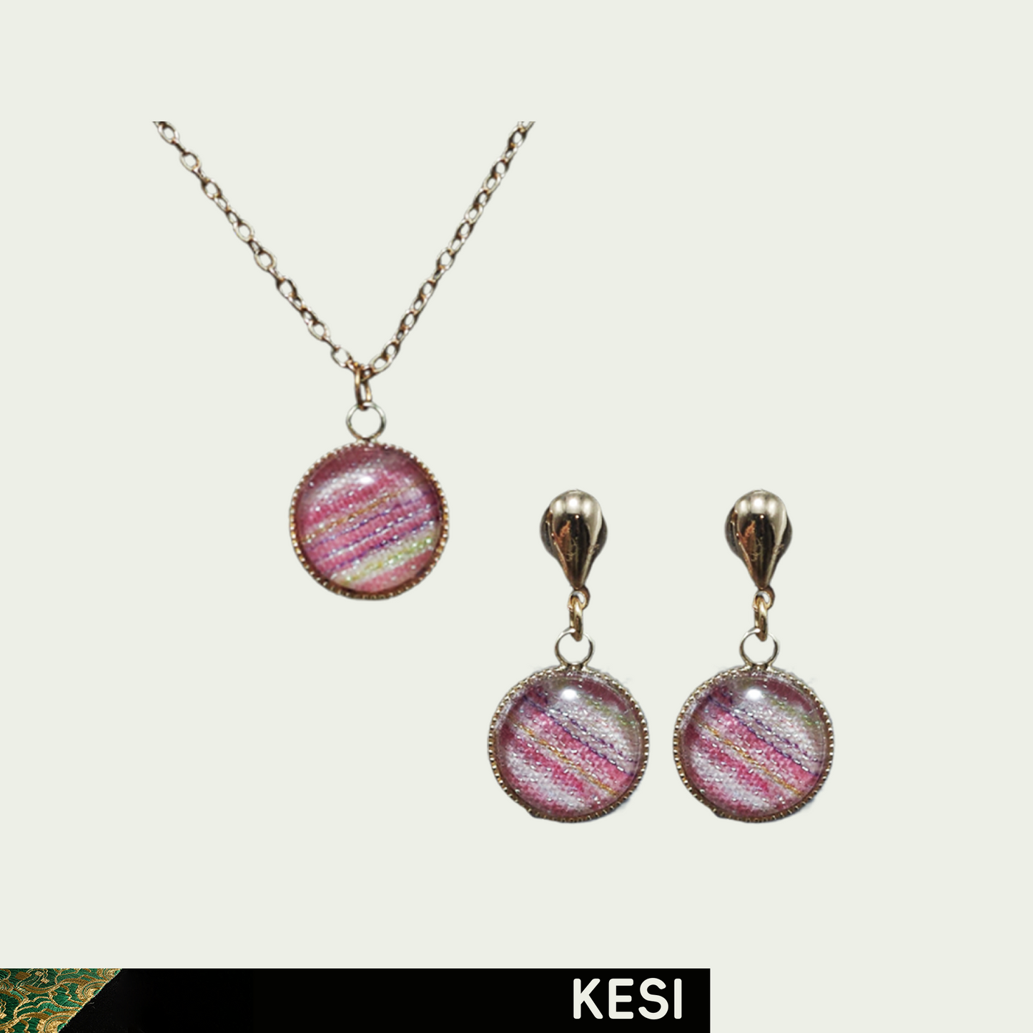Round Hue Kesi Necklace & Earring Set