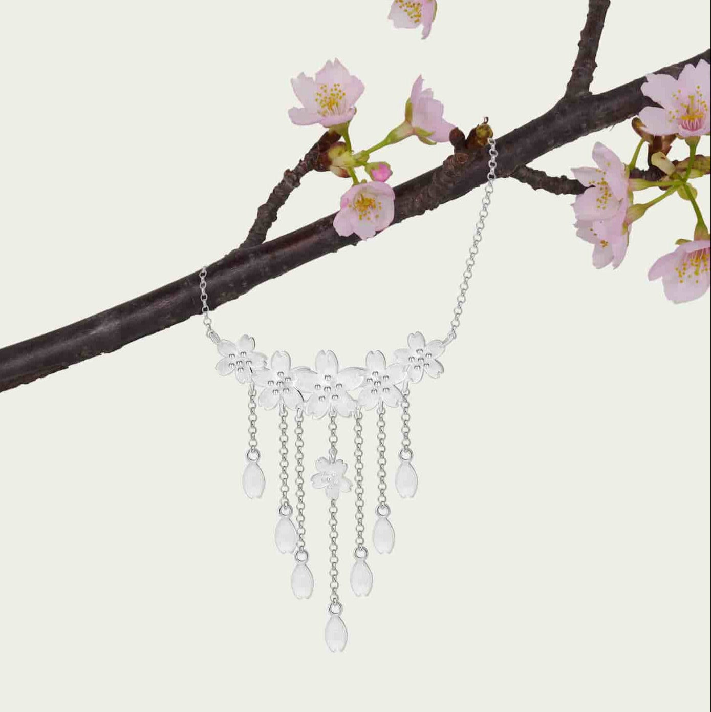 Sakura (Blossoms) Filigree Inlay Necklace